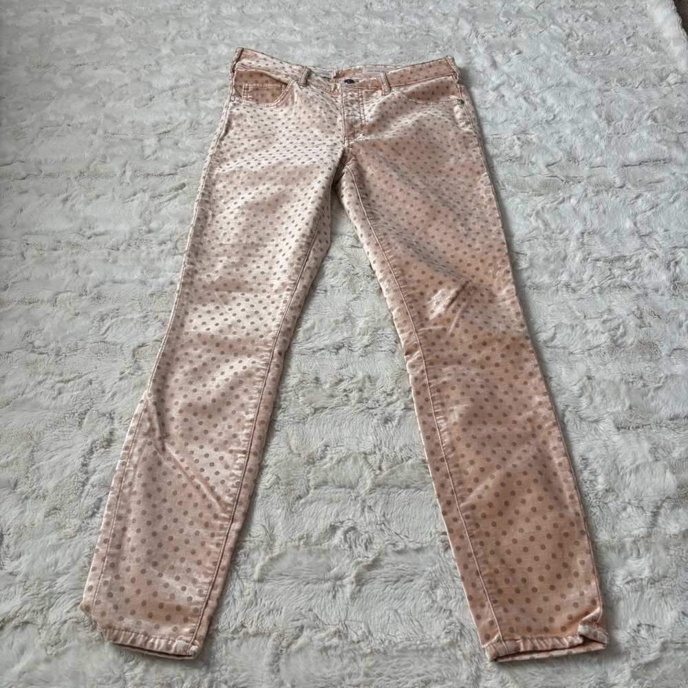 Pilcro Anthropologie Size 27 Velvet Polka Dot High Rise Skinny Jeans - Picture 4 of 6